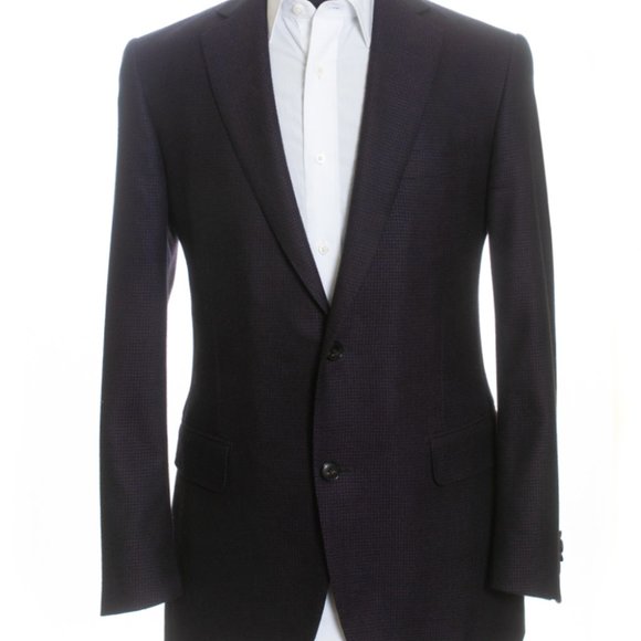 Pal Zileri Plum Step Weave Slim Fit Wool Blazer 40